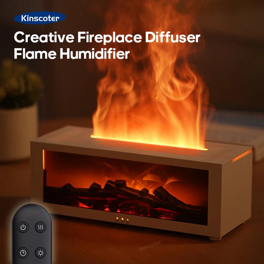 Fireplace Aroma Diffuser - LED Humidifier with Remote